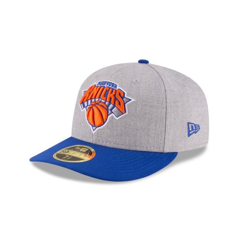 NBA New York Knicks Heather Low Profile 59Fifty Fitted (RQR8090) - Grey New Era Caps